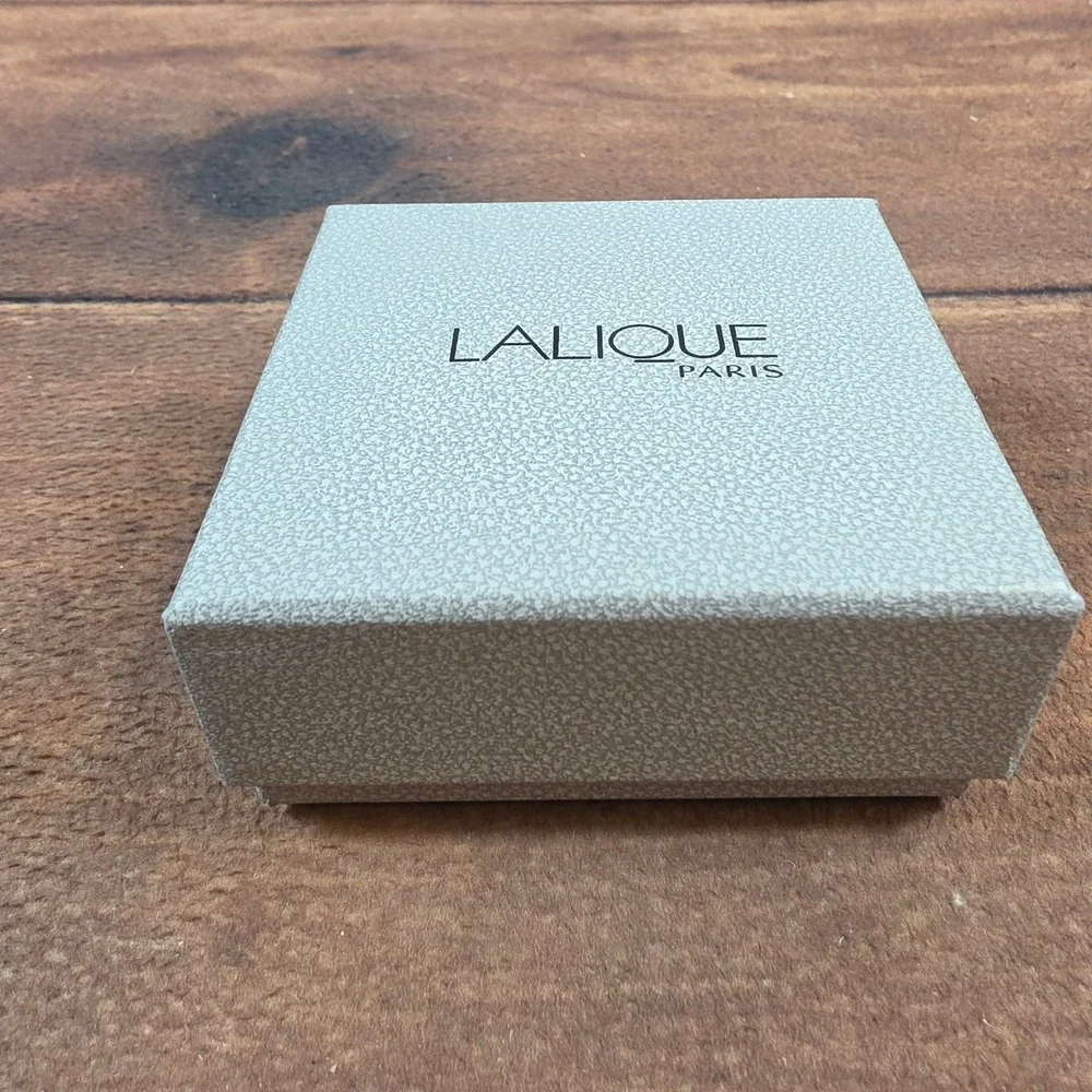 Lalique Jewelry Box Womens OS Grey Excellent Textured Logo Presentation Square